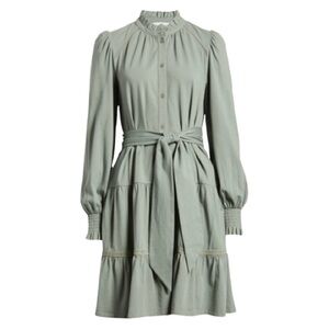 Caslon NWOT Green Organic Cotton Belted Dress Sz Large